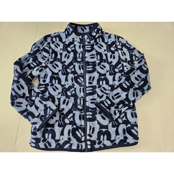 Mickey Mouse Disney Store Kids Full Zip Fleece Jacket Unisex Blue Size 7 / 8 - Picture 1 of 6